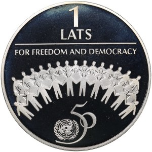Latvia 1 Lats 1995 - For Freedom and Democracy