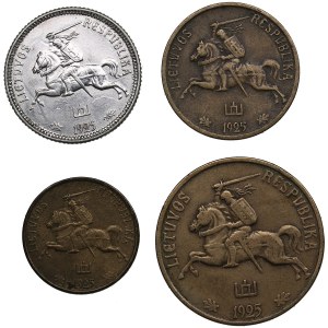 Lithuania 1 Centas, 5 Centai, 20 Centu & 1 Litas 1925 (4)