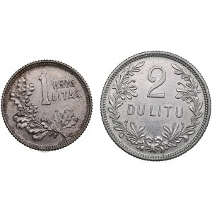 Lithuania 2 Litu & 1 Litas 1925 (2)
