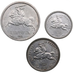 Lithuania 5 Litai 1936, 2 Litu & 1 Litas 1925 (3)