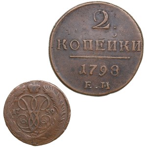 Russia 2 Kopecks 1798 & Kopeck 1759 (2)