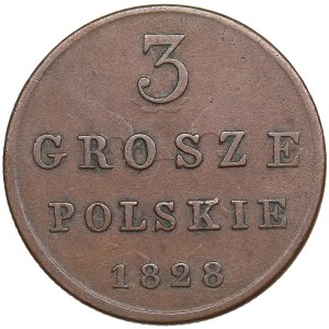 Russia, Poland 3 Grosze 1828 FH