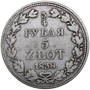 Russia, Poland 3/4 Rouble - 5 Zlotych 1838 MW