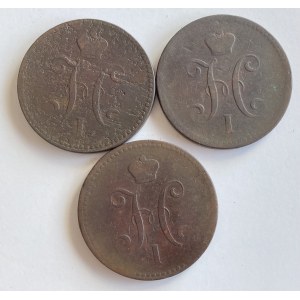 Russia 3 Kopecks 1840, 1841, 1842 (3)