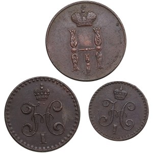 Russia Kopeck 1852, 1/2 Kopeck 1842 & 1/4 Kopeck 1841 (3)