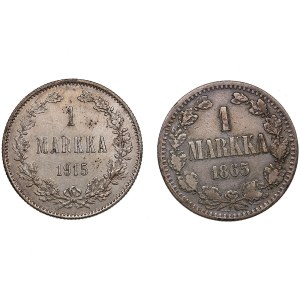 Russia, Finland 1 Markka 1865, 1915 (2)