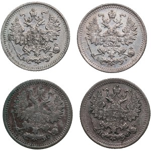 Russia 5 Kopecks 1882, 1889, 1890 & 1893 (4)