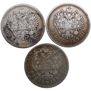 Russia Rouble 1896, 1897 & 1898 (3)