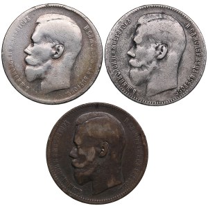 Russia Rouble 1896, 1897 & 1899 (3)