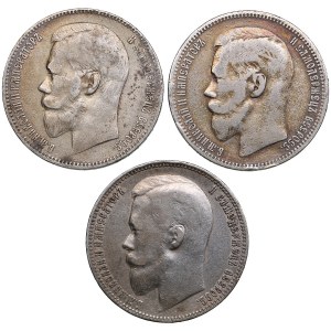 Russia Rouble 1896, 1898 & 1899 (3)