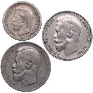 Russia 50 Kopecks 1897, Rouble 1898 & 1899 (3)