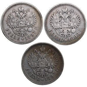 Russia Rouble 1897 & 1898 (3)