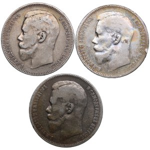 Russia Rouble 1897, 1898 & 1899 (3)
