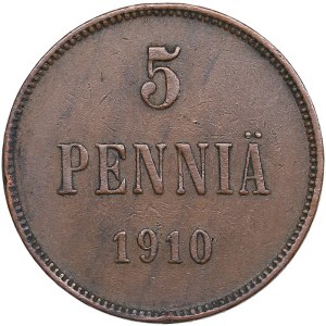 Russia, Finland 5 Pennia 1910