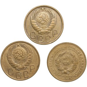 Russia, USSR 5 Kopecks 1930, 1943, 1946 (3)