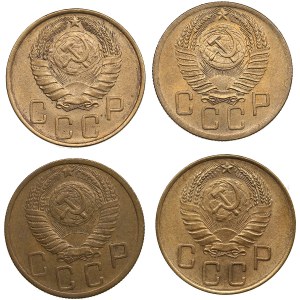 Russia, USSR 5 Kopecks 1940, 1946, 1948, 1953 (4)