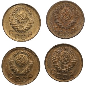 Russia, USSR 1 Kopeck 1946, 1949, 1952, 1953 (4)