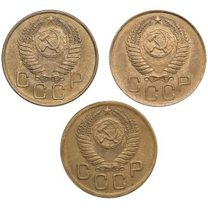 Russia, USSR 3 Kopecks 1949, 1950, 1954 (3)