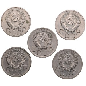 Russia, USSR 20 Kopecks 1951, 1952, 1953 (5)