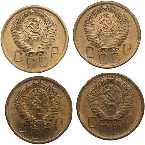 Russia, USSR 5 Kopecks 1954, 1955, 1956, 1957 (4)