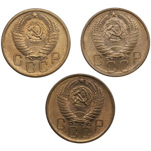Russia, USSR 5 Kopecks 1955, 1956, 1957 (3)