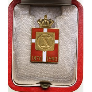 Denmark Gold Badge 1870-1940, Christian X - 70th Birthday Anniversary