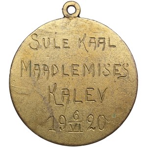 Estonia medal Kalev 1920 - III Place Feather weight Wrestling