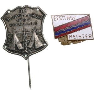 Estonia, Russia USSR badges - II Grand Camp 1932 & Champion (2)