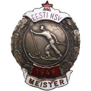 Estonia, Russia USSR badge 1949 - Estonian Champion - Skiing