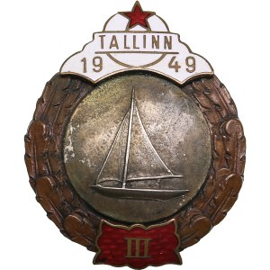 Estonia, Russia USSR badge 1949 - Estonian Championships III Place - Sailing