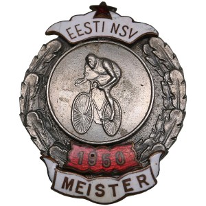 Estonia, Russia USSR badge 1950 - Estonian Champion - Cycling