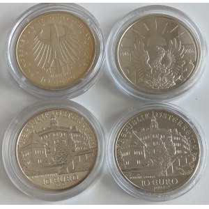 Lot of coins: Germany, Belgium, Austria 10 Euro (4)