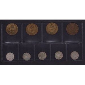 Lot of coins: Russia, USSR 5 & 3 kopecks (9)