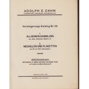 Auktions Katalog Nr. 59, 1928
