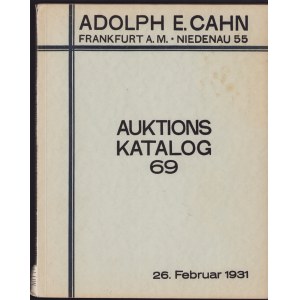 Adolph E. Cahn Auktions Katalog Nr. 69, 1931