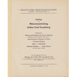 Katalog der Münzensammlung Arthur Graf Enzenberg, 1935