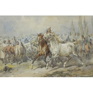 Kossak Juliusz, JARMARK NA KONIE W KRAKOWSKIEM, 1882