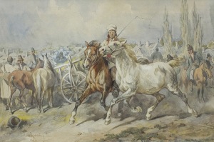 Kossak Juliusz, JARMARK NA KONIE W KRAKOWSKIEM, 1882