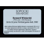 Ryszard Winiarski (1936 Lwów - 2006 Warszawa), Seria 12 prac z cyklu Vertical Game 4 x 4, 1981