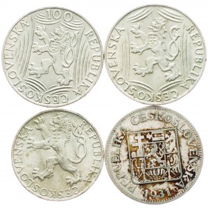 Czechoslovakia, 10 Korun, 50 Korun, 100 Koruna 1931,1949
