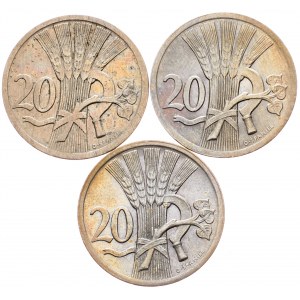Czechoslovakia, 20 Haler 1929, 1937, 1938