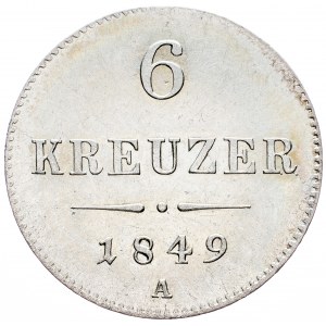 Franz Joseph I., 6 Kreuzer 1849, Vienna