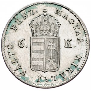 Franz Joseph I., 6 Kreuzer/Hat Krajczár 1849, Nagybanya