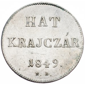 Franz Joseph I., 6 Kreuzer/Hat Krajczár 1849, Nagybanya