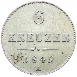 Franz Joseph I., 6 Kreuzer 1849, Vienna