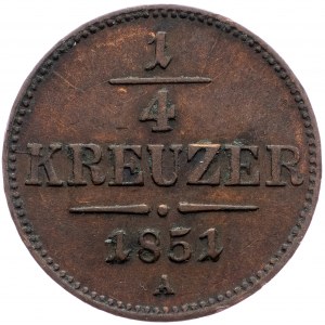 Franz Joseph I., 1/4 Kreuzer 1851, Vienna