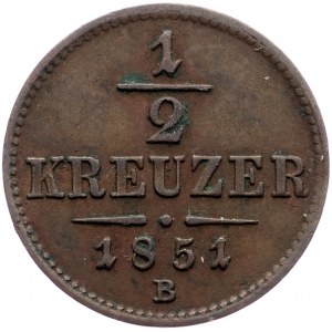Franz Joseph I., 1/2 Kreuzer 1851, Kremnitz