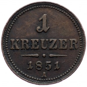 Franz Joseph I., 1 Kreuzer 1851, Vienna