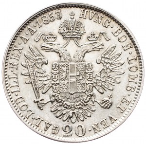 Franz Joseph I., 20 Kreuzer 1853, Vienna