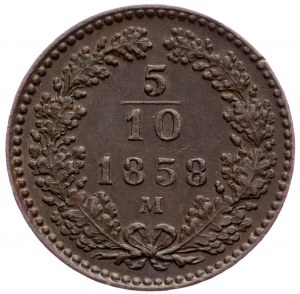 Franz Joseph I., 1/2 Kreuzer 1858, Milan